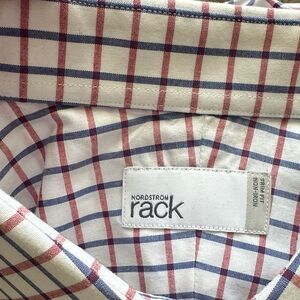 Nordstrom Rack Men's Red and Blue Checkered Shirt